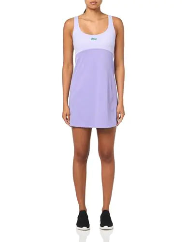 Lacoste X Bandier Womens All Motion Colorblock Dress Lilac Small - Velora Luxury Fashion