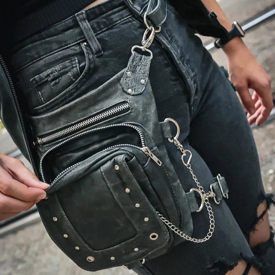 Ladies Leather Thigh Bag | Crossbody Bag - Velora Luxury Fashion