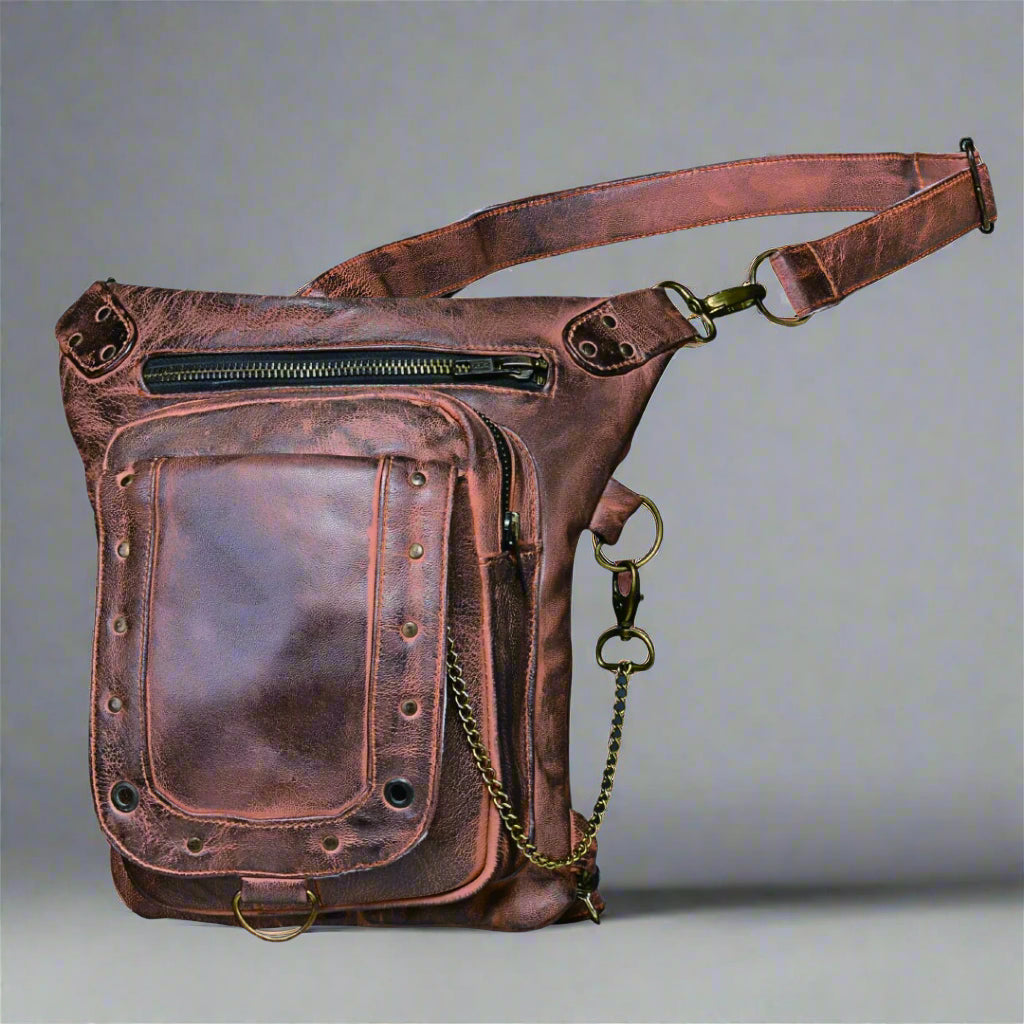 Ladies Leather Thigh Bag | Crossbody Bag - Velora Luxury Fashion
