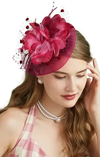 Lady Fancy Mesh Wedding Fascinators Hats for Womens Headwear Veil Flower Cocktail Tea Party Church Derby Hat Chapeu Feminino - Velora Luxury Fashion