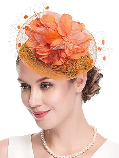 Lady Fancy Mesh Wedding Fascinators Hats for Womens Headwear Veil Flower Cocktail Tea Party Church Derby Hat Chapeu Feminino - Velora Luxury Fashion