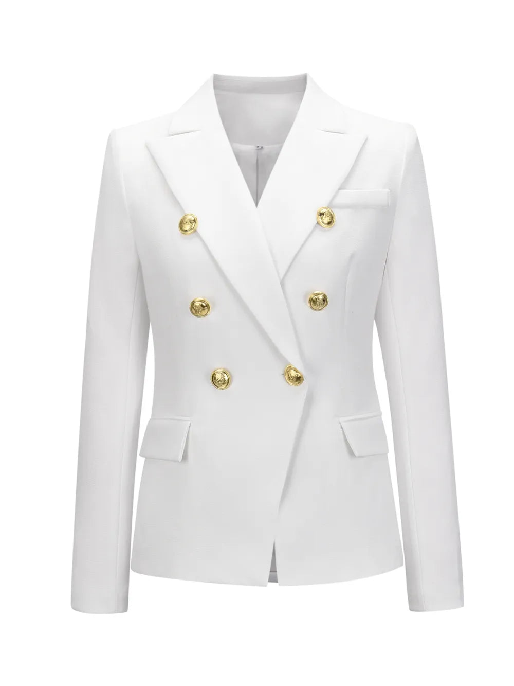 Lapel Collar Long Sleeve Blazer - Velora Luxury Fashion