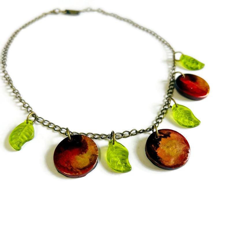 Handmade Autumn Leaf Charm Necklace Handmade - Velora Luxury Fashion