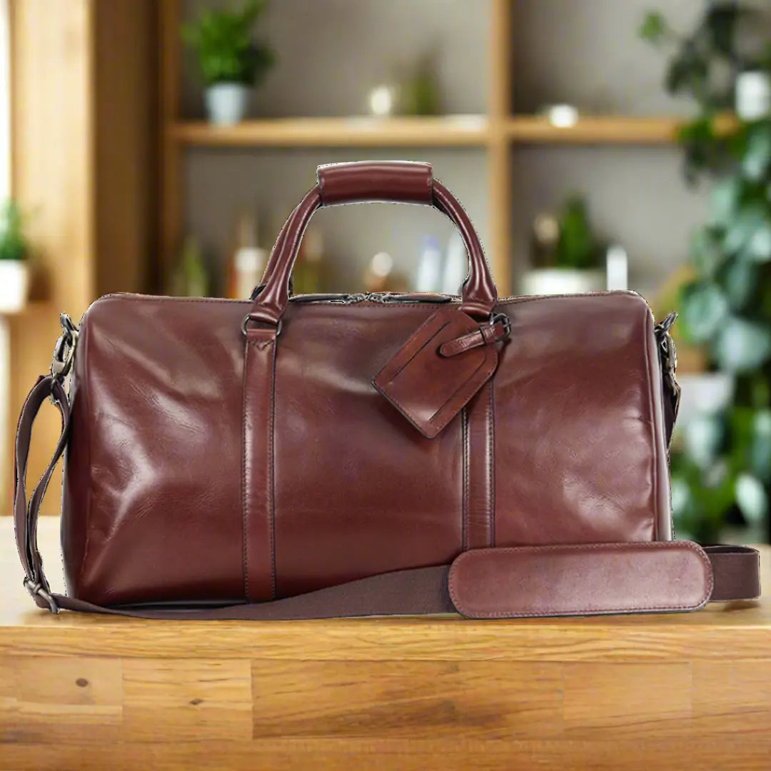 Leather Duffle Bag - Velora Luxury Fashion