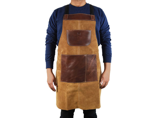 Leather Suede Apron - ( AP - 18 ) - Velora Luxury Fashion
