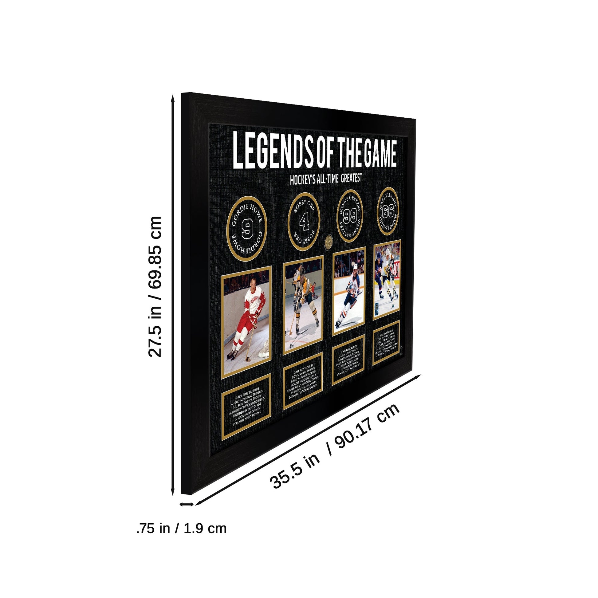 Legends of Hockey: Howe, Orr, Gretzky, Lemieux - Framed Collage - Velora Luxury Fashion
