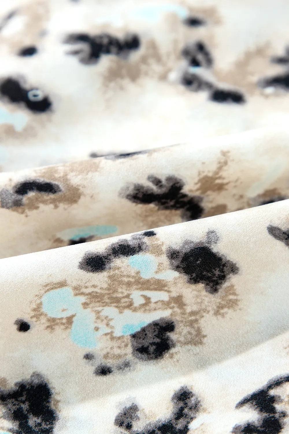 Leopard Print Buttoned Front 3/4 Sleeve Tiered Ruffled Hem Dress - Velora Luxury Fashion