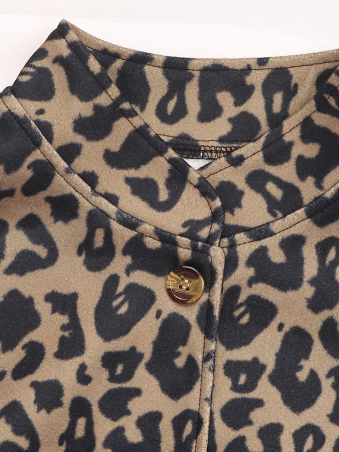Leopard Print Casual Button Up Jacket - Velora Luxury Fashion