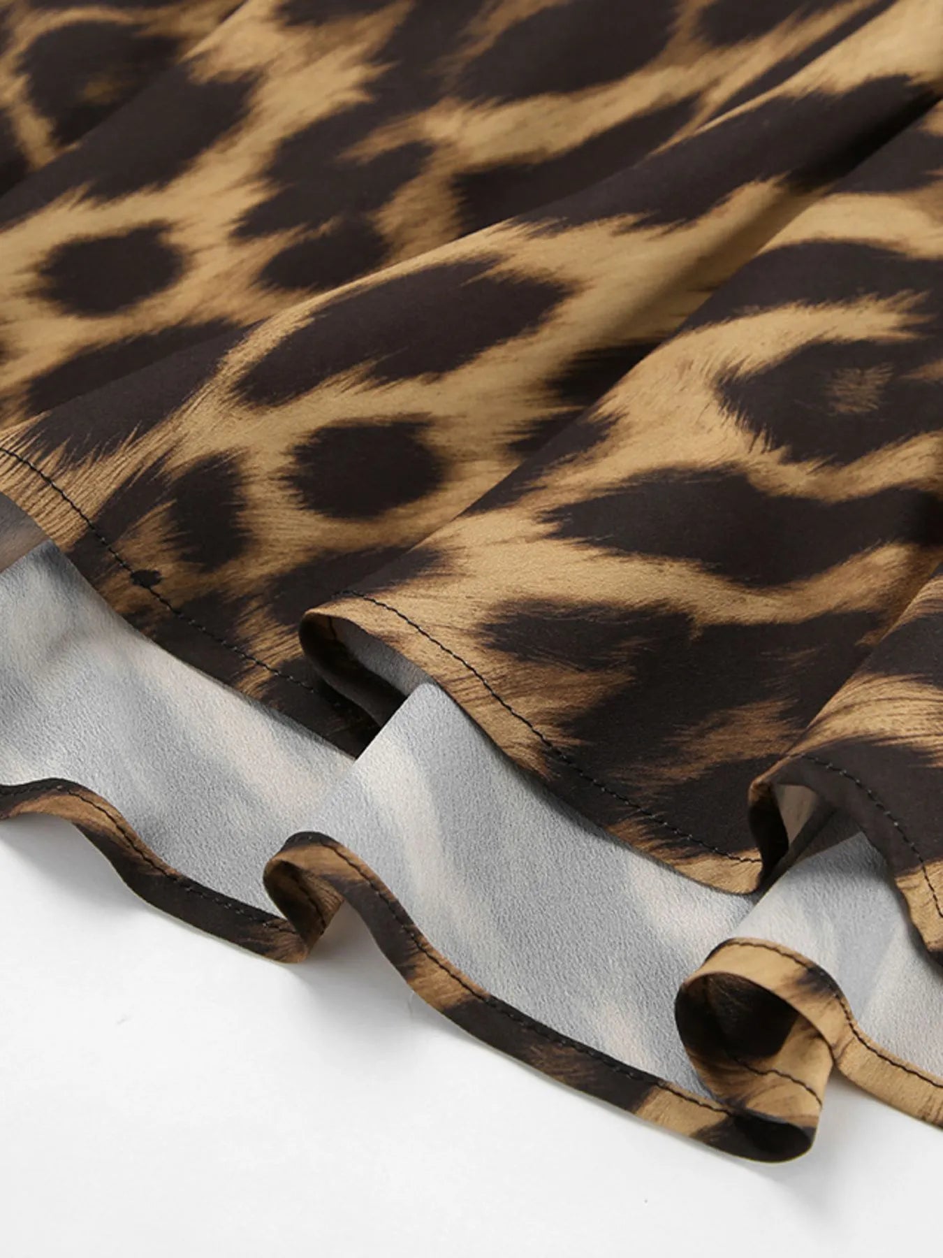 Leopard Print High Waist Flare Maxi Skirt - Velora Luxury Fashion