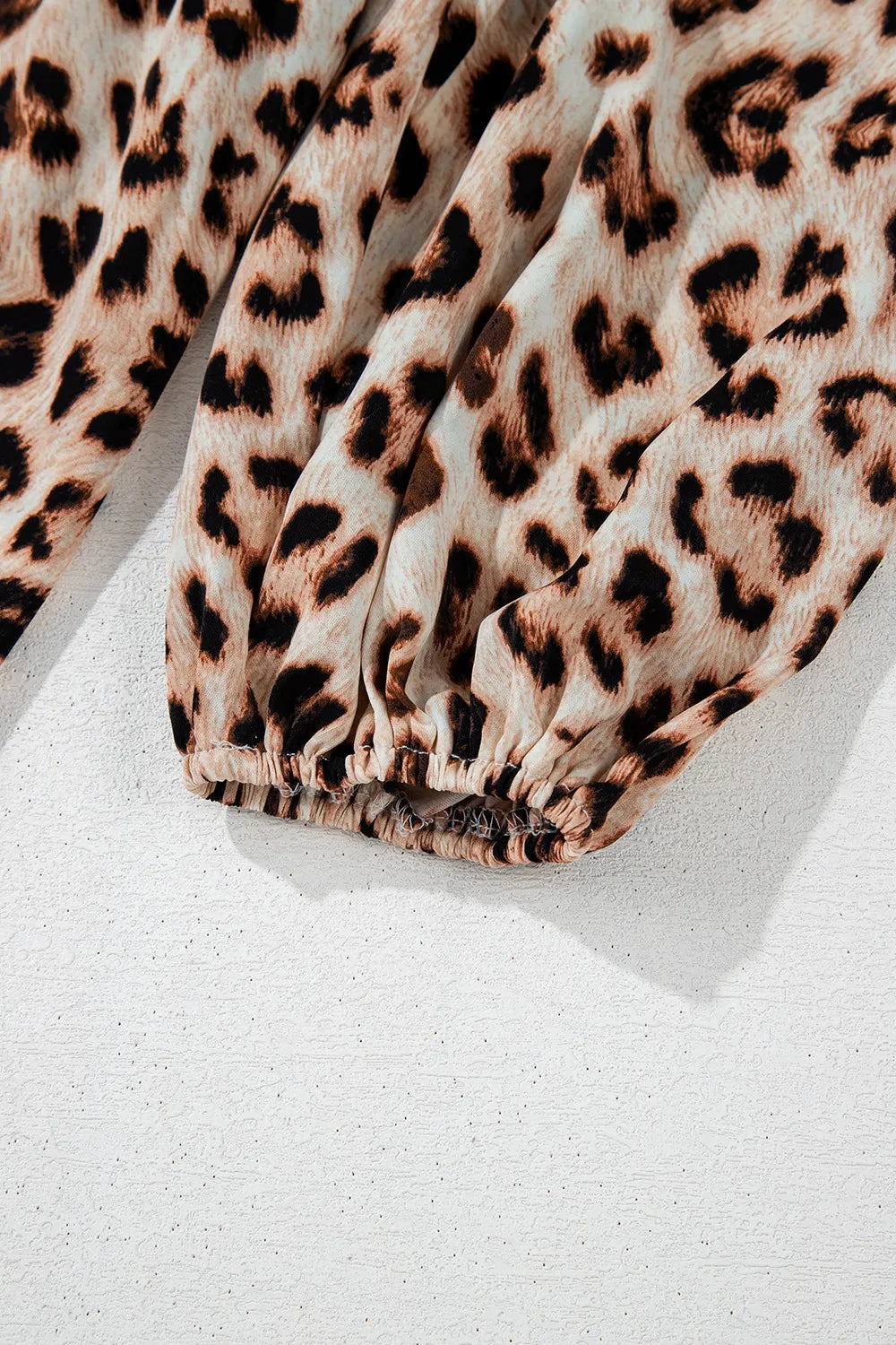 Leopard Print V-Neck Blouse with Contrast Trim - Velora Luxury Fashion