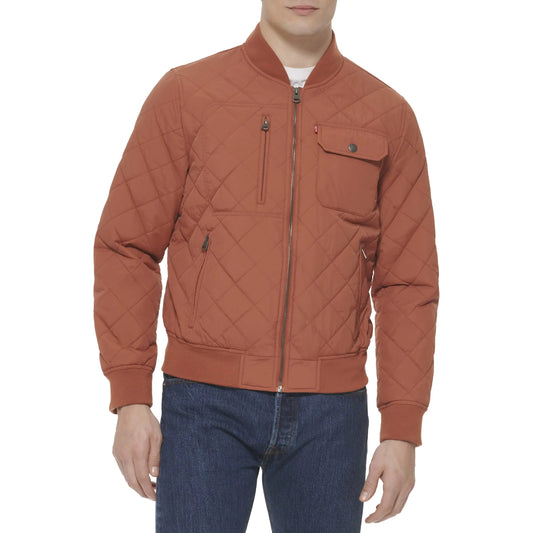 Levi's Gentlemen's Quilted Bomber Jacket in Clay - Velora Luxury Fashion
