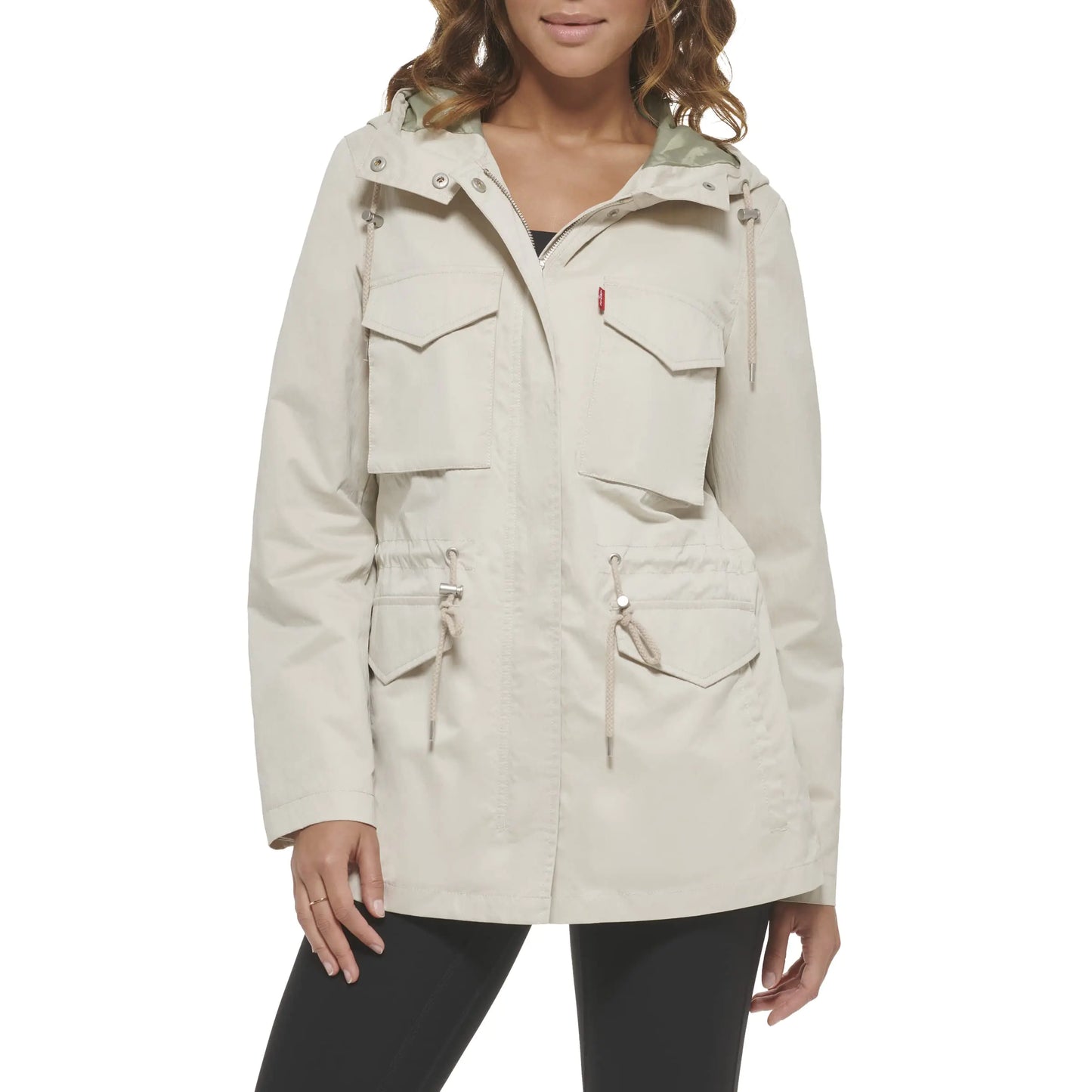 Levi's Women's Cargo Hooded Jacket - Sand Medium - Velora Luxury Fashion