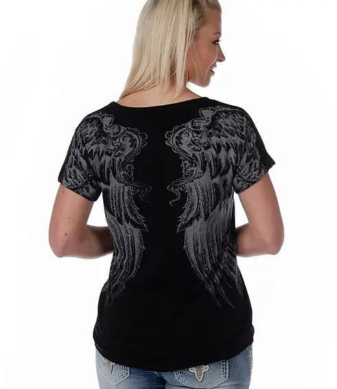 Liberty Wear Women's Cut Out Wings Top Boutique of Leathers/Open Road