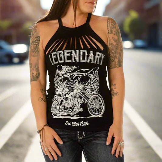 Liberty Wear Women's Ghost Rider Tank Top Boutique of Leathers/Open Road