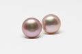 Light Mauve Pearl Stud Earrings 8mm - Velora Luxury Fashion