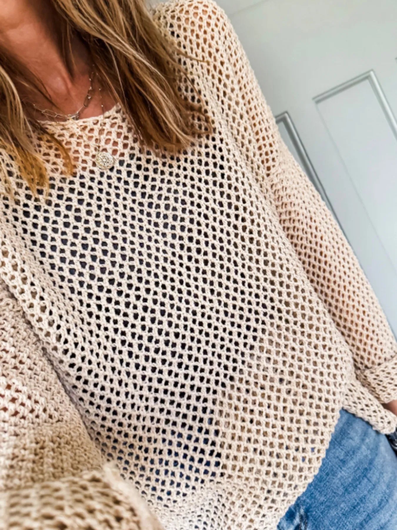 Lightweight Openwork Knit Cover Up - Velora Luxury Fashion