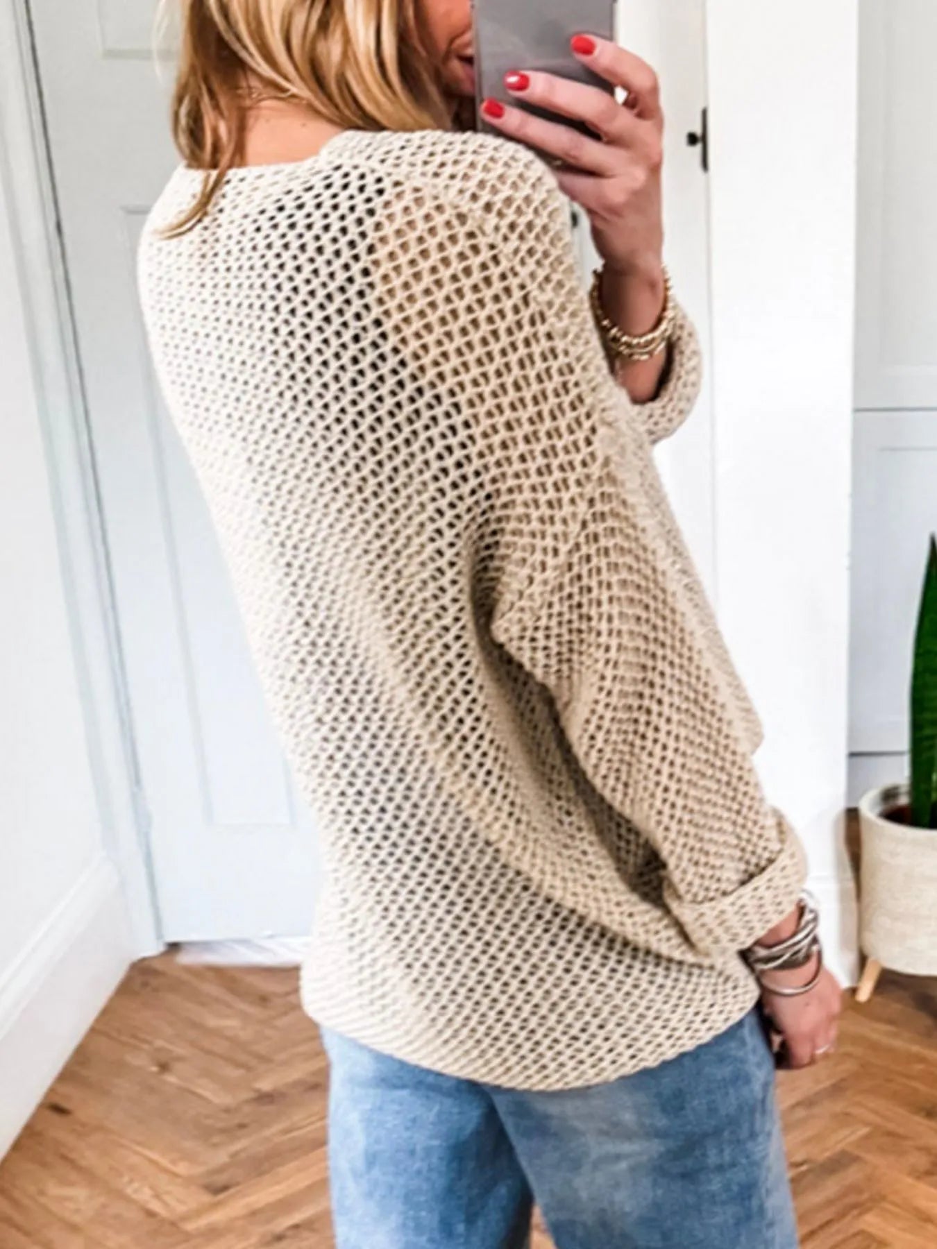 Lightweight Openwork Knit Cover Up - Velora Luxury Fashion
