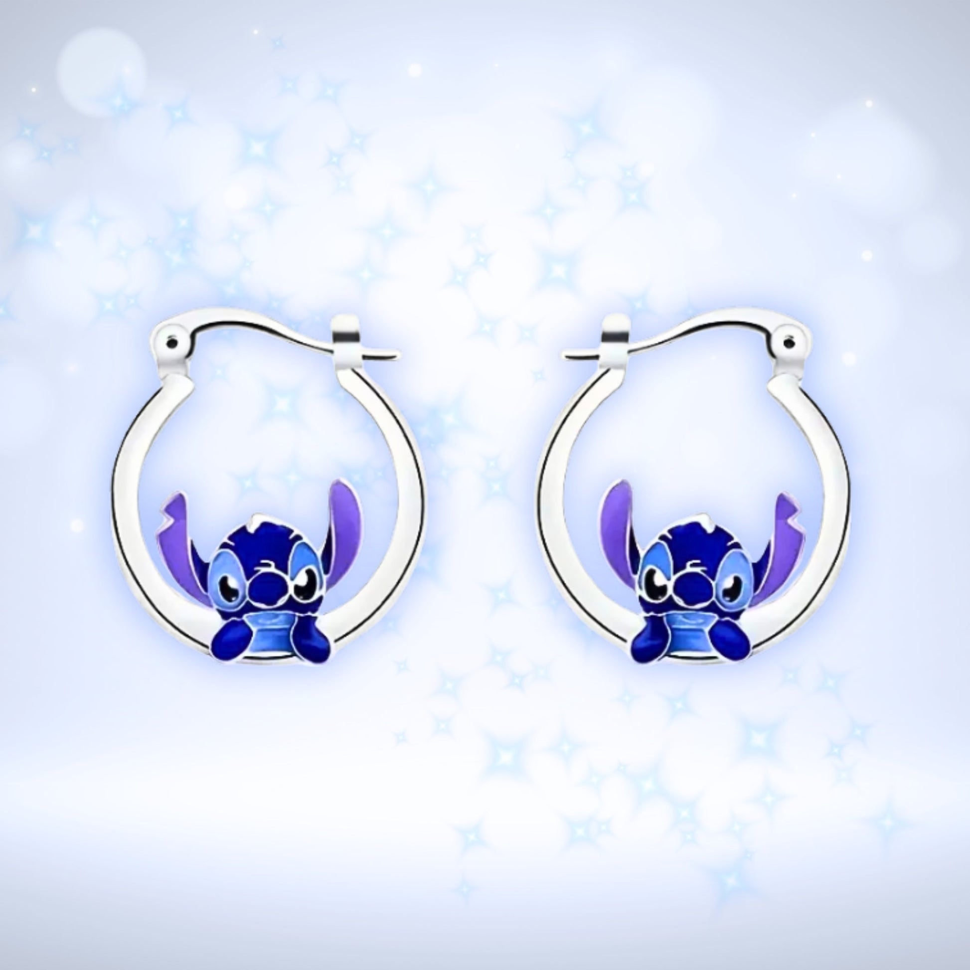 Lilo & Stitch | Silver Stitch Earrings - Velora Luxury Fashion