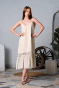 Linen Spaghetti Long Dress - Velora Luxury Fashion