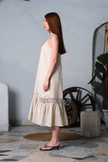 Linen Spaghetti Long Dress - Velora Luxury Fashion