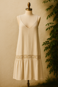 Linen Spaghetti Long Dress - Velora Luxury Fashion