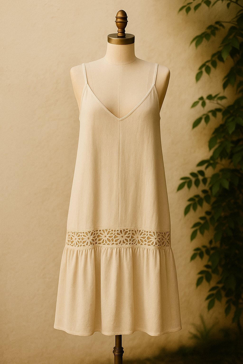 Linen Spaghetti Long Dress - Velora Luxury Fashion