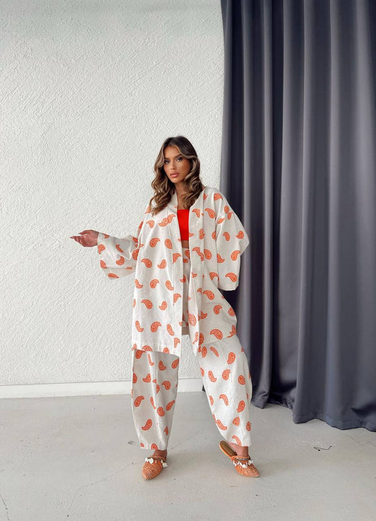 Linen 2 Piece Ethnic Trouser & Coat Astudio.fashion