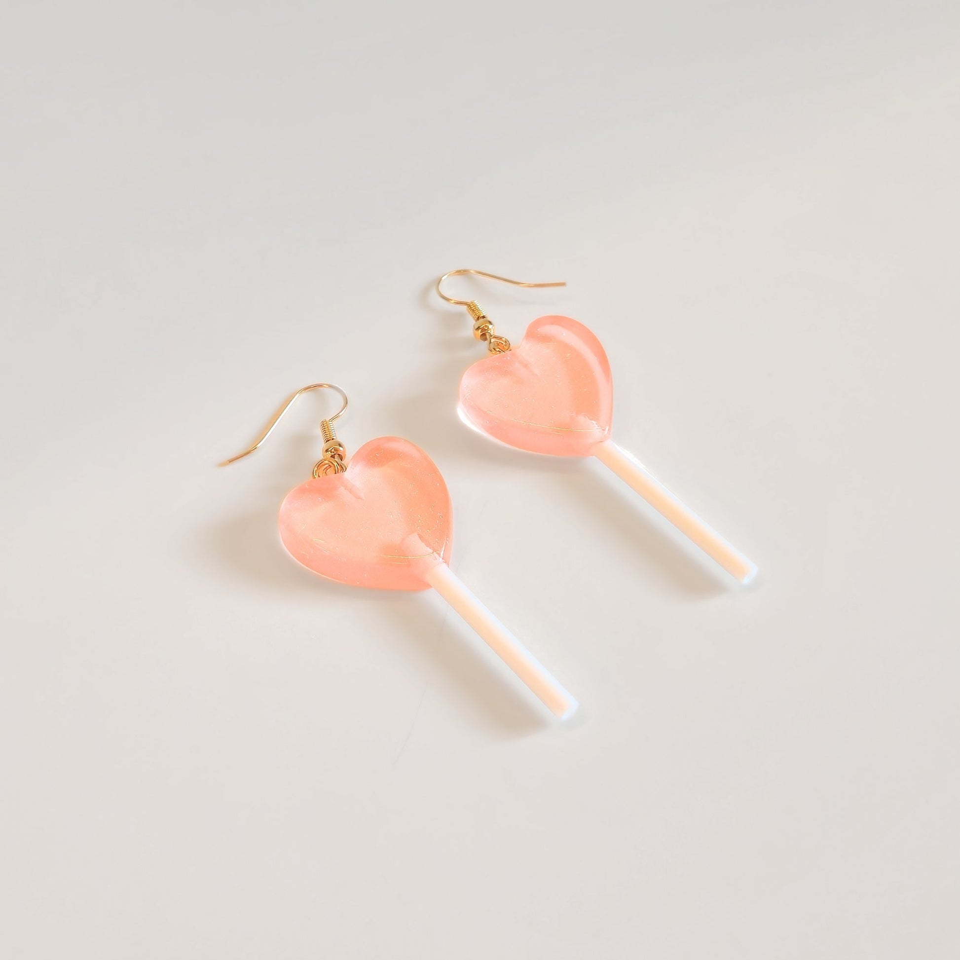Lollipop Earrings (Peach Hearts) - Velora