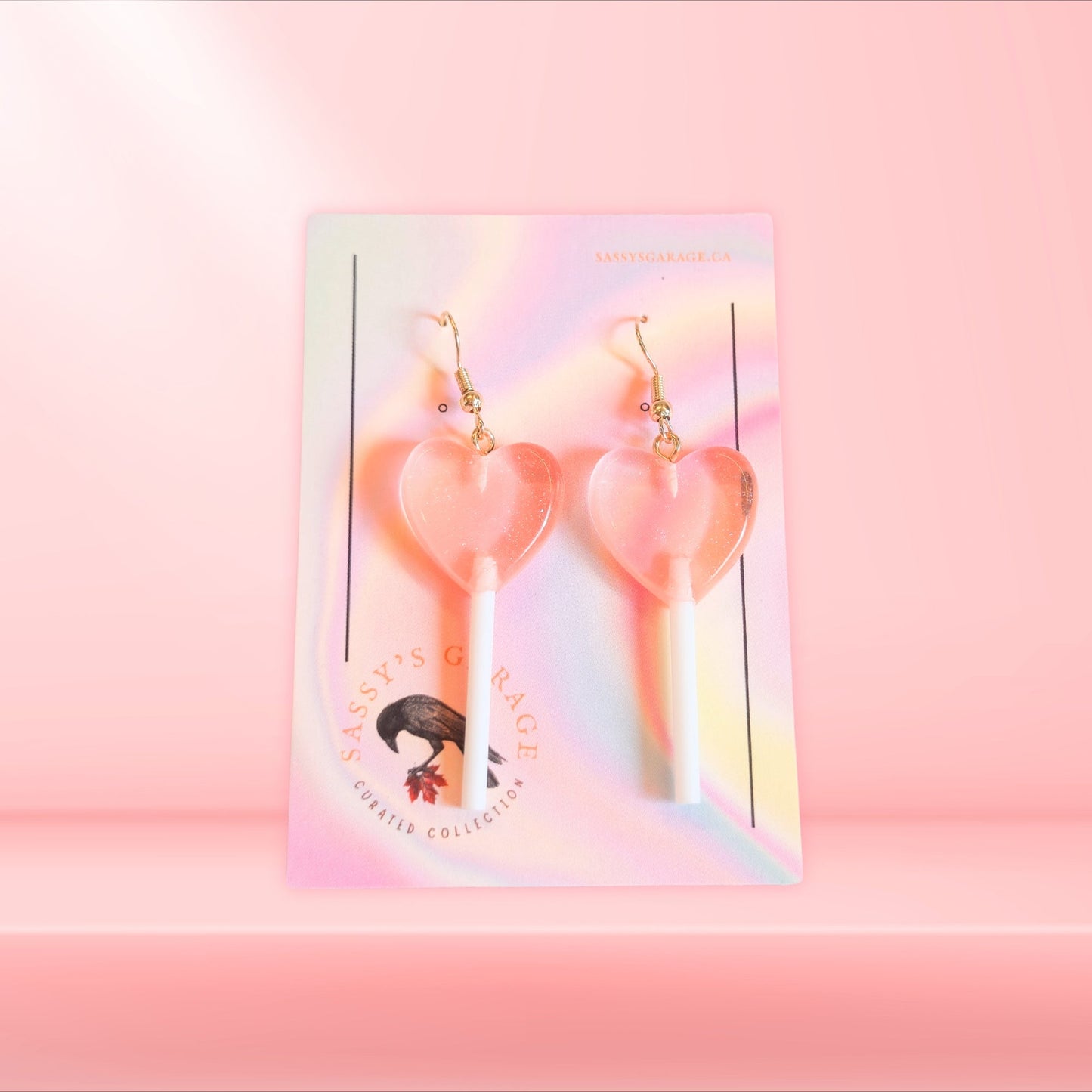 Lollipop Earrings (Peach Hearts) - Velora