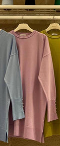 Long Tunic With Buttoned Sleeves - Velora Luxury Fashion