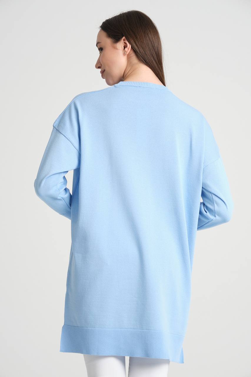 Long Tunic With Buttoned Sleeves - Velora Luxury Fashion