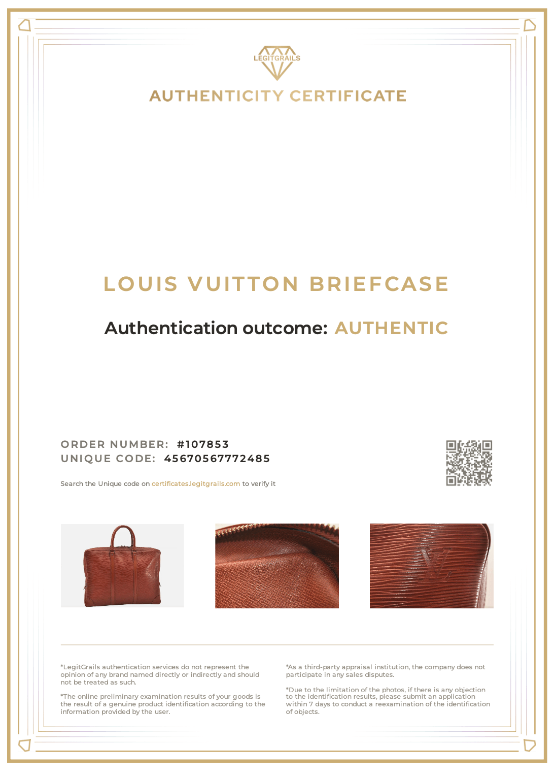 Louis Vuitton Epi Porte Documents Voyage Briefcase M54473 Brown 6978K - Velora Luxury Fashion