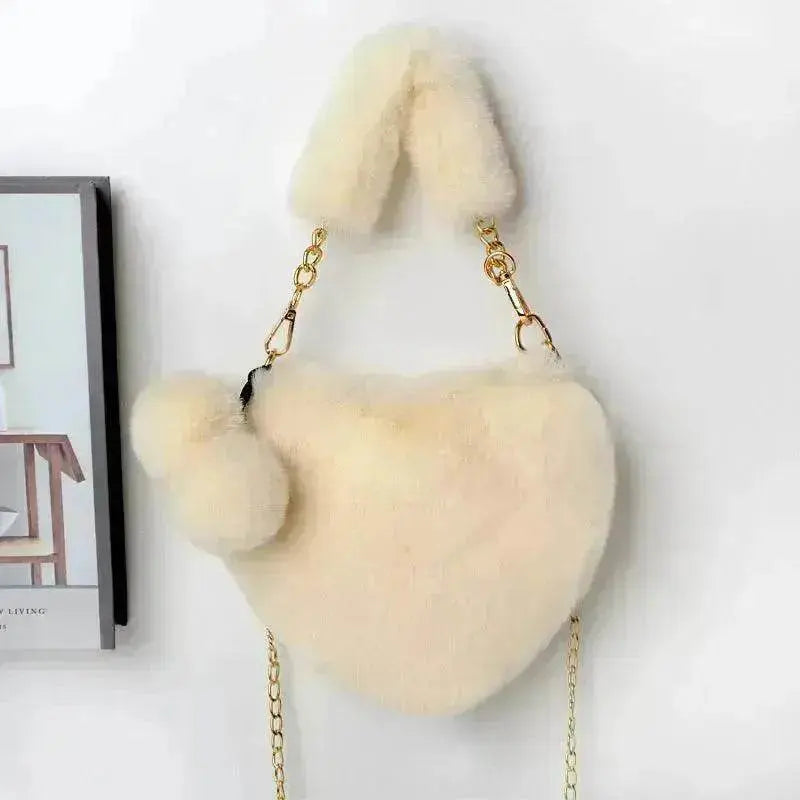 Love Bags Soft Plush Handbags Women Valentine's Day Party Bag