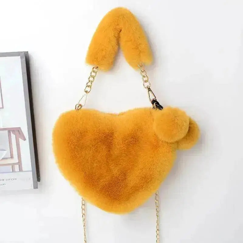 Love Bags Soft Plush Handbags Women Valentine's Day Party Bag