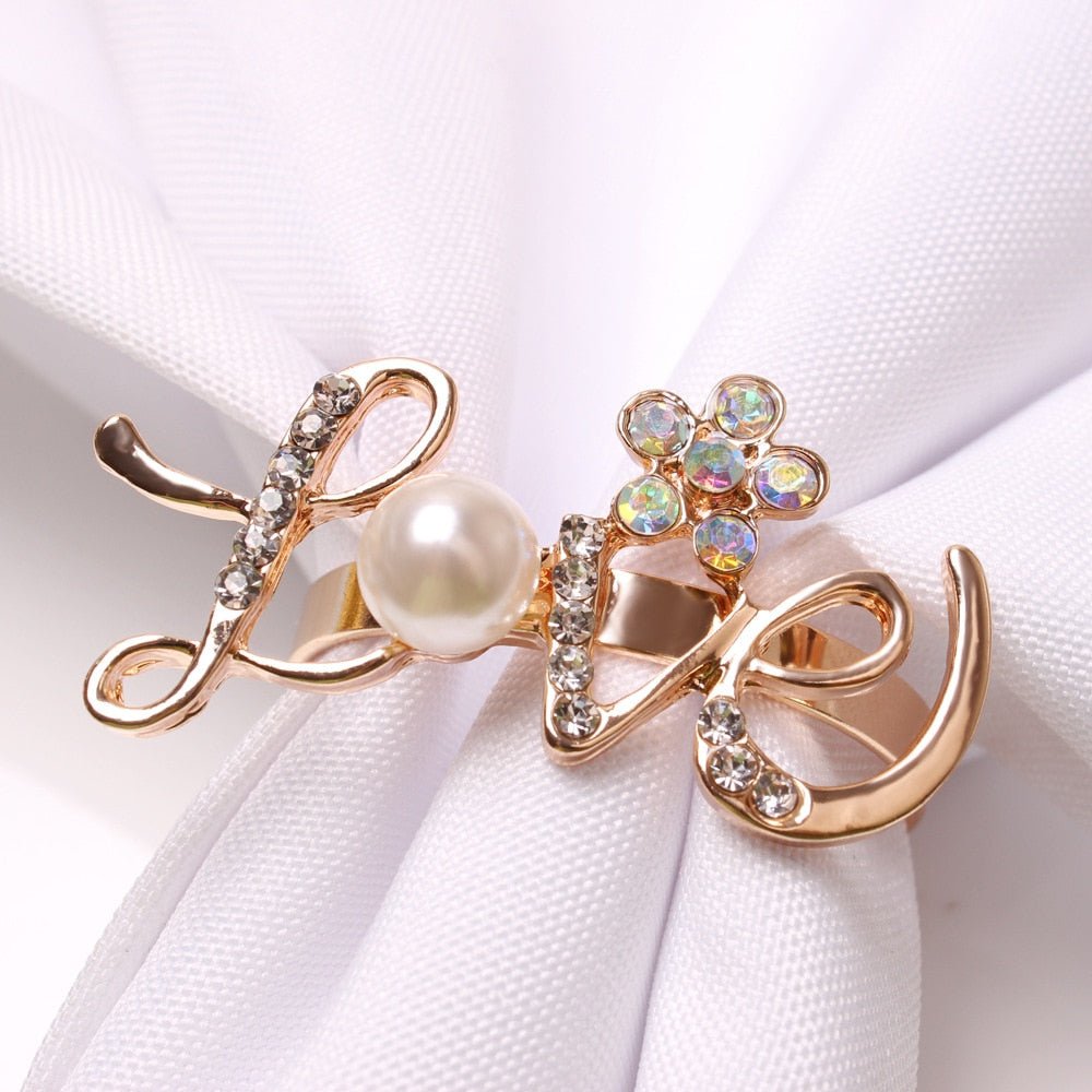 Love Rhinestone Napkin Holder Set - Velora Luxury Fashion