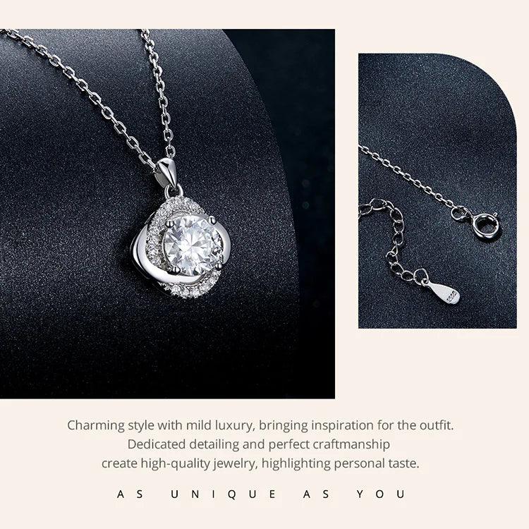 Lucky Clover 1ct Moissanite Sterling Silver Pendant Necklace - Velora Luxury Fashion