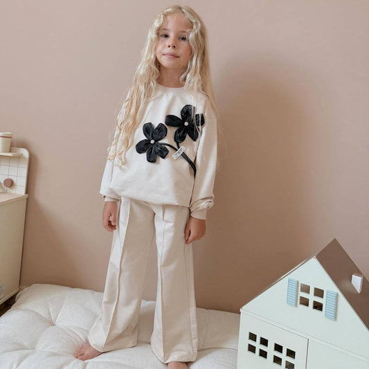 Luxury Flowers Girls Casual Set - Velora Luxury Fashion