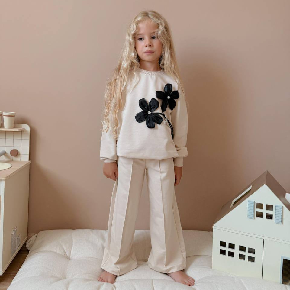 Luxury Flowers Girls Casual Set - Velora Luxury Fashion