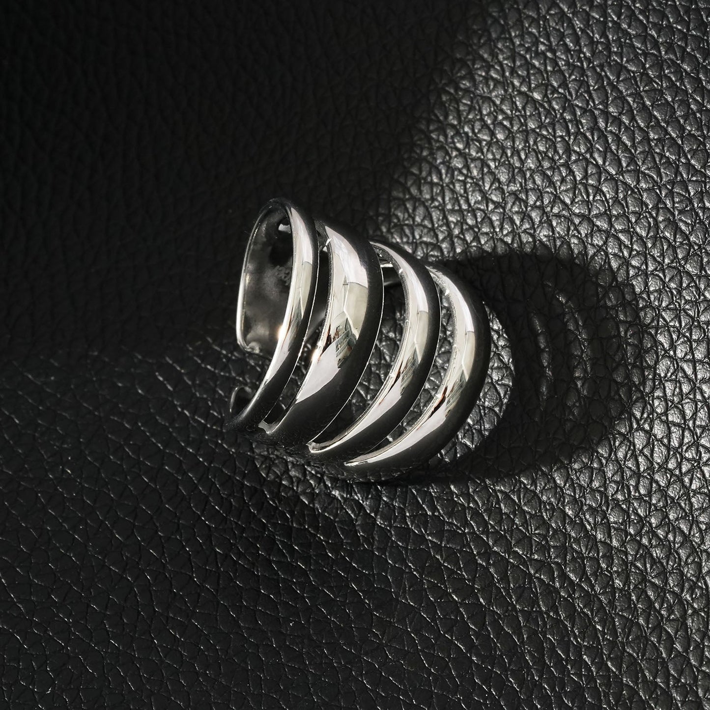 MAKET Silver Toned White Gold:  Multi Stacked Four Rings in One - Velora Luxury Fashion