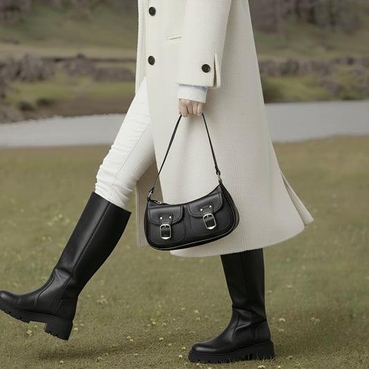 MAYA - Sloane Dual Closure Shoulder Bag - Velora Luxury Fashion