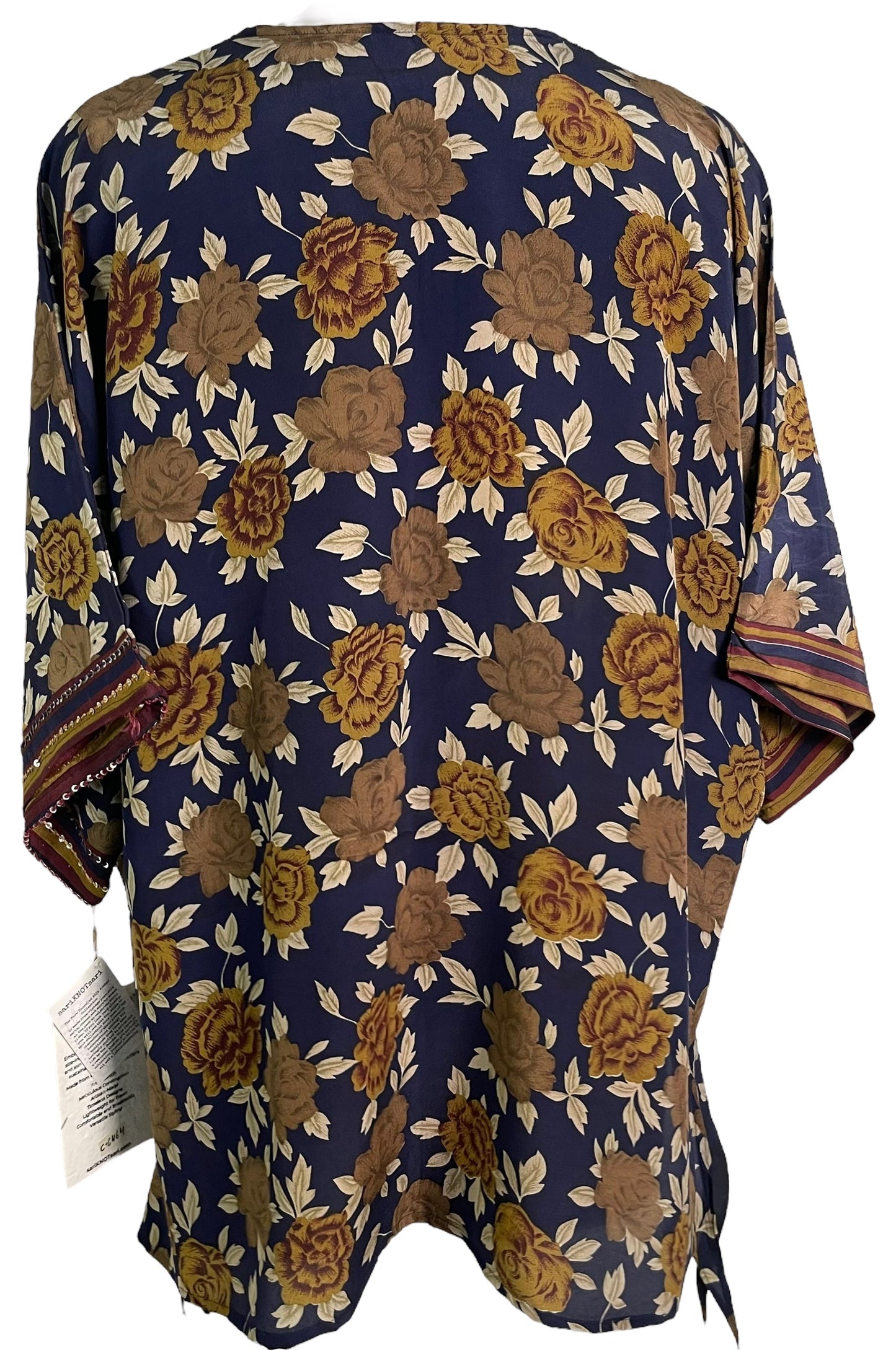 PRC6464 Avatar Pure Silk Long Tunic with Side Ties - Velora