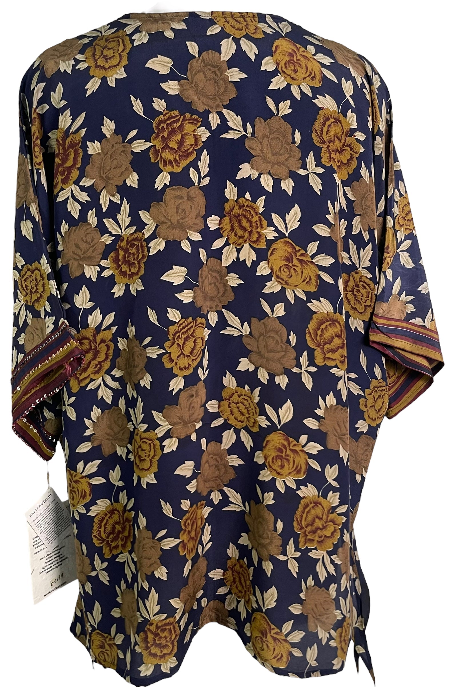 PRC6464 Avatar Pure Silk Long Tunic with Side Ties - Velora