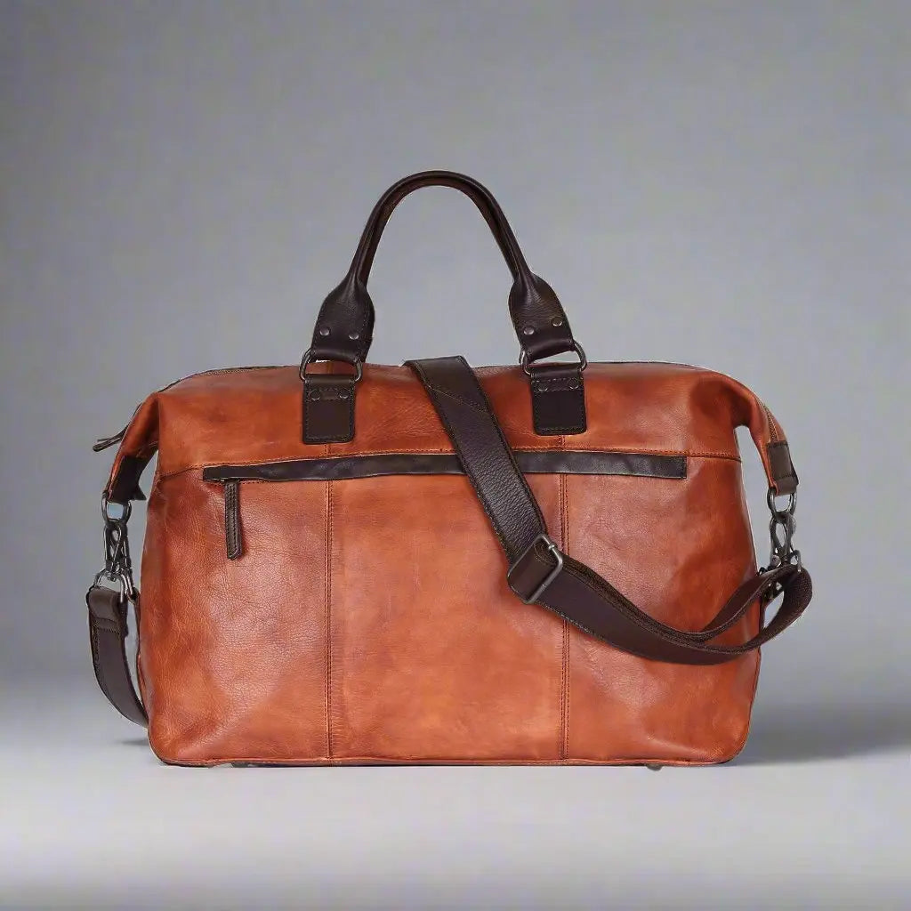 MET Carry-On Leather Duffle Bag with Short Handles - Velora Luxury Fashion