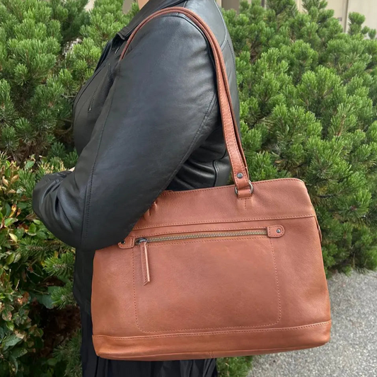 MET Classic Leather Bag with Dual Handles - Velora Luxury Fashion