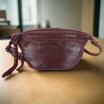 MET Front Zip Leather Belt Bag - Velora Luxury Fashion