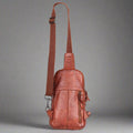 MET Leather Chest Front Bag & Backpack with Dual Zipper Pockets - Velora Luxury Fashion