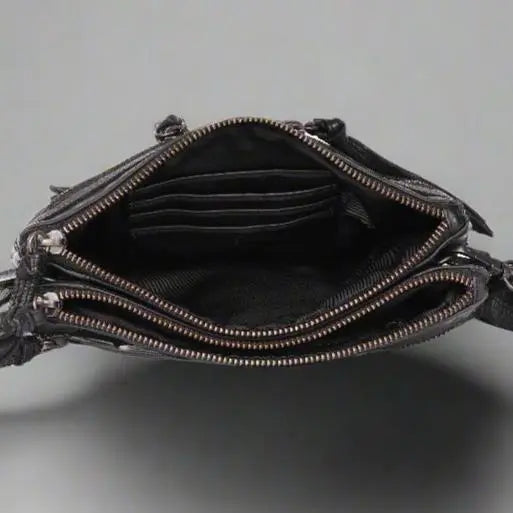 MET Leather Crossbody Bag with Dual Front Zipper Pockets Boutique of Leathers/Open Road