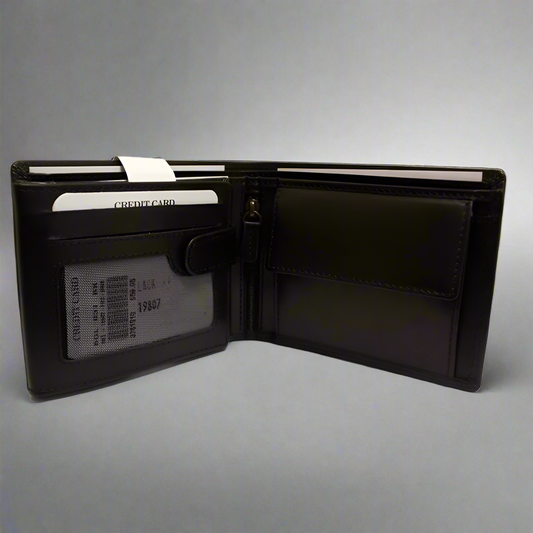 MET Men’s Bi-Fold Flip Coin Wallet Boutique of Leathers/Open Road