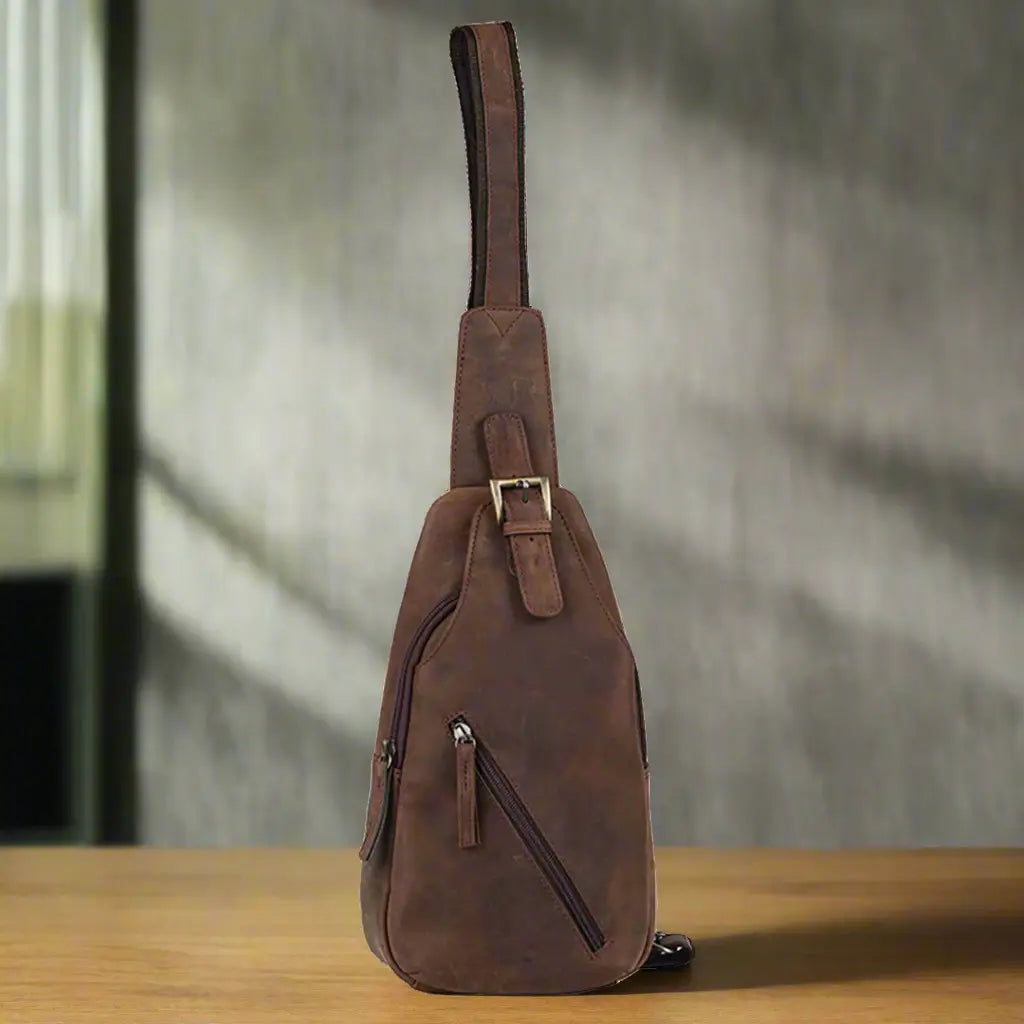 MET Off The Shoulder Leather Chest Bag Backpack - Velora Luxury Fashion