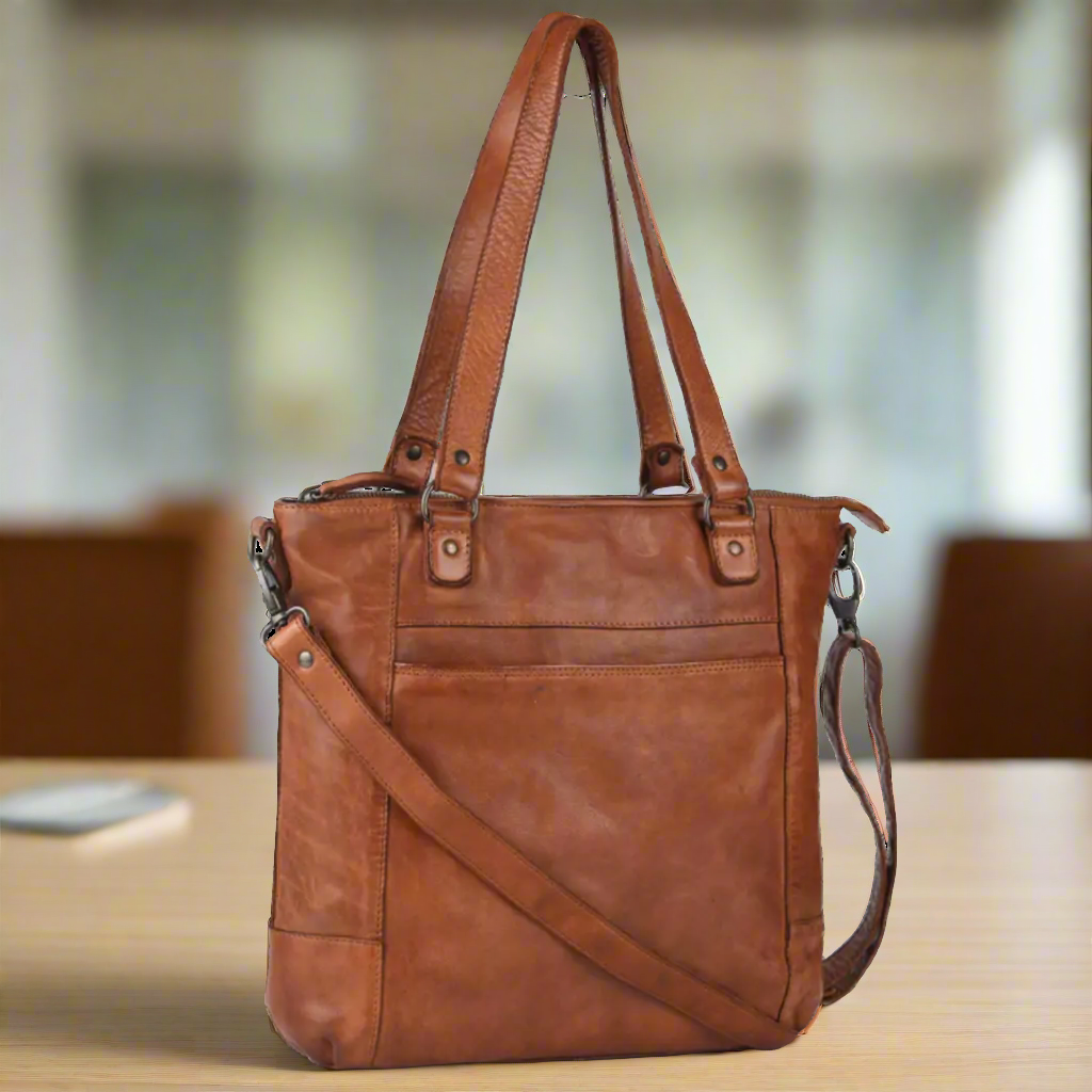 MET Two Handled Leather Sack Handbag - Velora Luxury Fashion